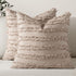MIULEE Set of 2 Decorative Boho Throw Pillow Covers, Linen Striped Jacquard Pattern Cushion Covers, 16x16 Inch