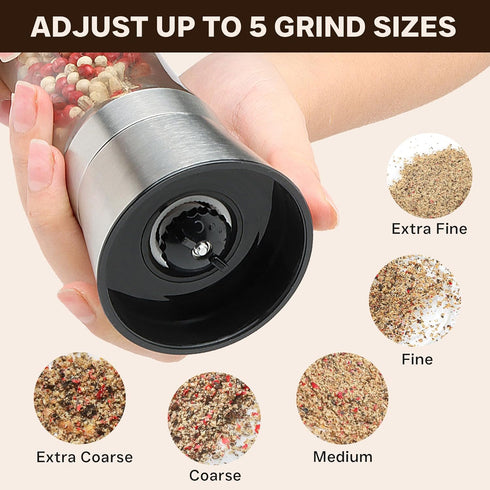 6OZ Manual Salt or Pepper Grinder for Professional Chef, Best Spice Mill with Stainless Steel Cap, Ceramic Blades
