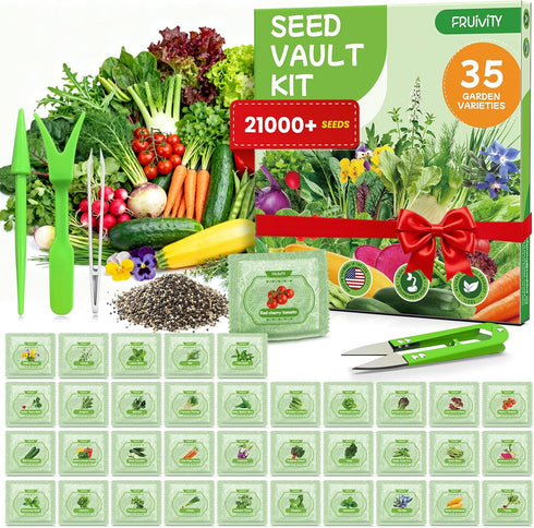 35 Heirloom Seeds Variety Pack - 21000+ Non-GMO Seeds for Planting Vegetables