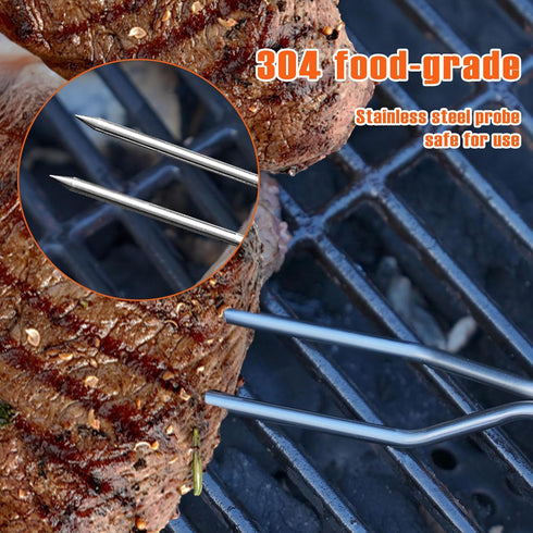 Digital Cooking Thermometer with Instant Read, Meat Thermometer Fork, Electronic Ready Alarm, LCD Display, Grill