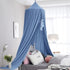 Fog Blue Kids Bed Canopy - Crib & Nursery Light-Blocking Hanging Canopy