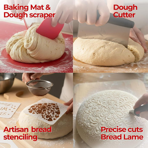 ThomasWorthCo. 34oz 2 Complete Sourdough Starter Kit for Beginners Starter Jar, Banneton Proofing Baskets (Round