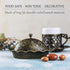 Crystalia Traditional Candy Bowl with Lid, Decorative Ellipse Turkish Delight Container, Ottoman Design Serving Dish