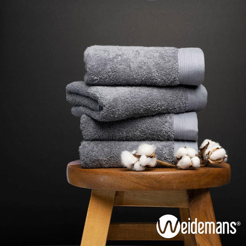 Premium Towel Set of 4 Hand Towels, 18" x 30", Dark Grey, 100% Cotton, Ultra Soft & Absorbent