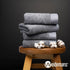 Premium Towel Set of 4 Hand Towels, 18" x 30", Dark Grey, 100% Cotton, Ultra Soft & Absorbent