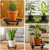 1 Packs 13.6 Inch Planterhoma Large Metal Plant Caddy Plant Dolly with Wheels Heavy-duty Iron Rolling Plant Stand