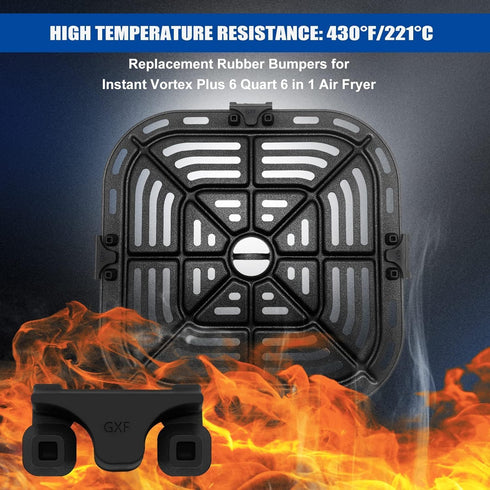 4 Packs Air Fryer Rubber Bumpers, Replacement Parts for Instant Pot, Gourmia, Cosori, Silicone Protective Feet