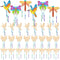 Leinuosen 30 Pcs Wind Chime Kit Hummingbird Wooden Wind Chimes Decorative Butterfly Windchimes