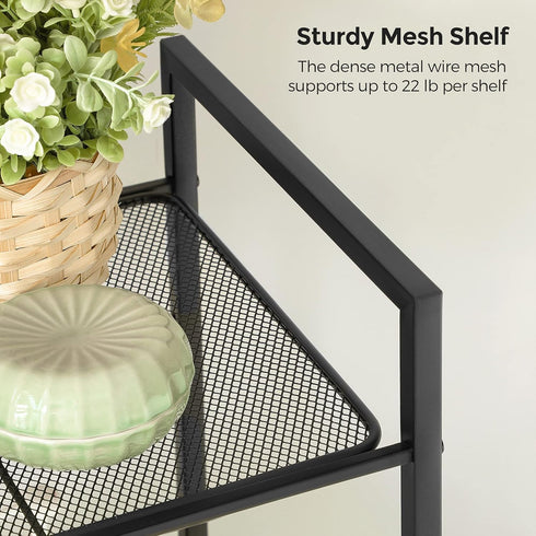 4-Tier UBSC034B01 SONGMICS Storage Rack, Bathroom Shelf, Extendable Plant Stand with Adjustable Shelf, for Bathroom