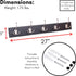 BirdRock Home Tri Hook Coat Rack, 5 Hooks, Wall Mount Hat Rack, Black Finish with Satin Nickel Hooks