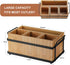 PTSTING Wood Silverware Caddy, Utensil Holder, Paper Plate Dispenser, Cutlery Organizer Box