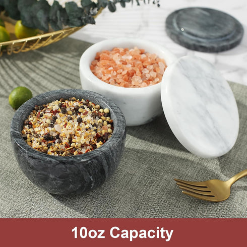 jalz jalz Marble Salt Box Spice keeper Black Big Salt Cellar Natural Material Salt Container Spice Cellar Large