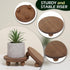 5"Round (Set 2, Defined Deco Mini Wood Risers for Display, Small Rustic Pedestal Display Stand of Wood)