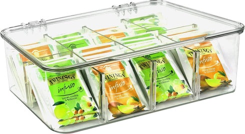 Utopia Home 1 Pack Tea Bag Organizer with Lid, Stackable Storage for Kitchen Organizers and Multi-Functional Home Use
