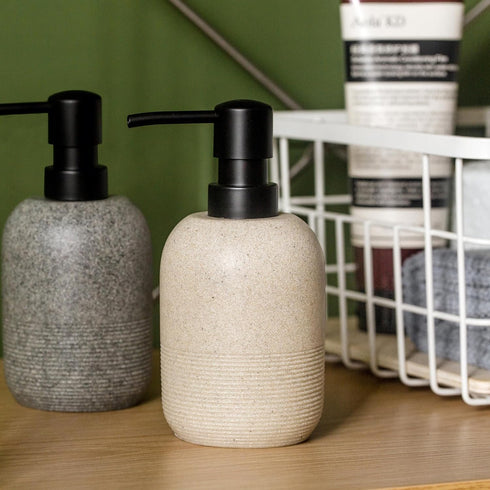Soap Dispenser Beige, Hand Soap Lotion Dispenser for Bathroom Countertop, Kitchen Sink Soap Dispenser