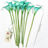 FiveSeasonStuff Real Touch Calla Lily Artificial Flowers Wedding Bridal Bouquet, 15 Calla Lilies (Marine Blue)