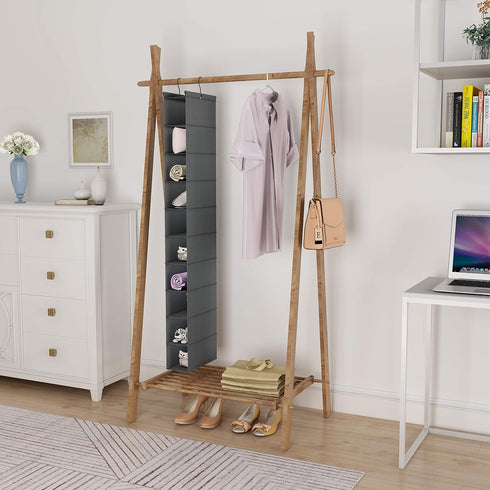MAX Houser 10-Shelf Hanging Shoe Shelf Organizer, Pack of 2 for Closet Storage, Grey