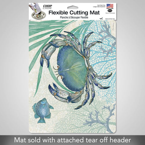 Cut N' Funnel Oceana Designer Flexible Plastic Cutting Board Mat, 15" x 11.5", Easy to Clean