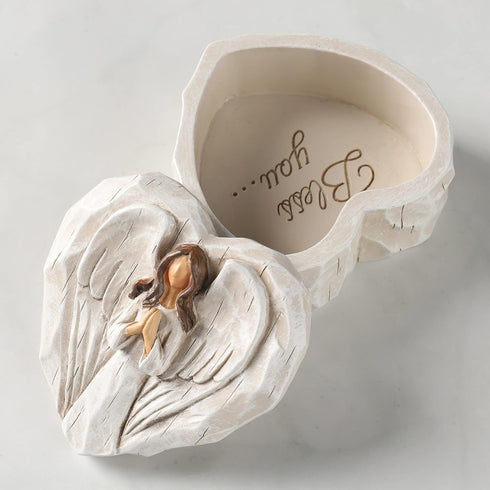 Hodao Angel Figurines - Sculpted Hand-Painted Keepsake Box Gift