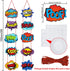 Poen Hero Themed Party Decorations - Large Hero Action Sign Fun Cutouts for Birthday Baby Shower Party Supplies, 10