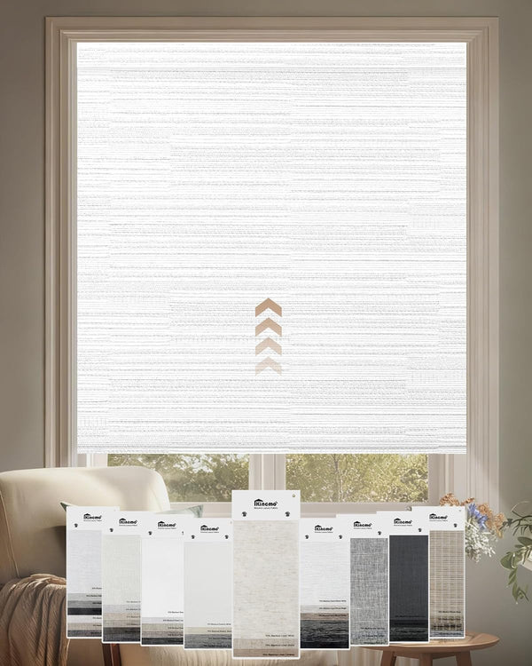 Kincmo Motorized Blinds with Remote, Light Filtering Roller Shades Work with Apple