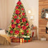 Geefuun 28PCS Christmas Tree Decorations: Red Glitter Poinsettias Artificial Flowers Ornaments with Clips, 3 Sizes