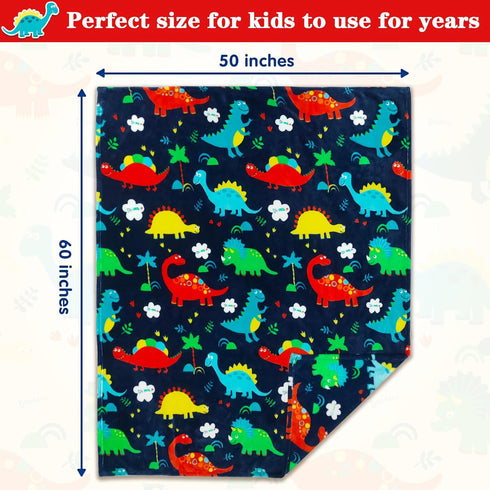 50x60 Inches) Lukeight Dinosaur Toddler Blanket Gifts for Boys and Girls, Plush Dino Throw Blanket for Kids and Adults