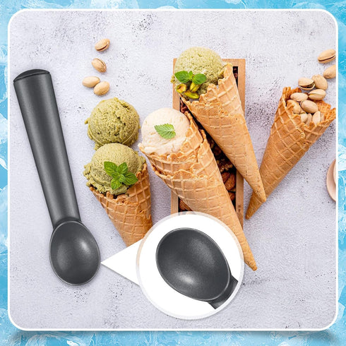 3 7 Inches Suclain Pieces Ice Cream Scoop Nonstick Anti Freeze Ice Cream Scooper with Comfort Handle Aluminum Alloy