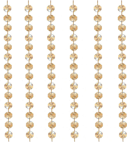 Lianggefun 6Ft Crystal Chandelier Parts Beads,Hanging Crystal Beads Chain Garland,Door Curtain,Candlestick,Party Wedding Chirstmas