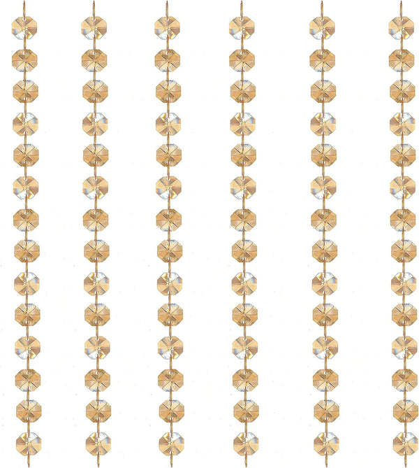 Lianggefun 6Ft Crystal Chandelier Parts Beads,Hanging Crystal Beads Chain Garland,Door Curtain,Candlestick,Party Wedding Chirstmas