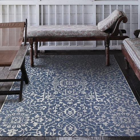 Couristan Monte Carlo Palmette Indoor/Outdoor Area Rug, 2' x 3'7", Navy-Ivory by Couristan