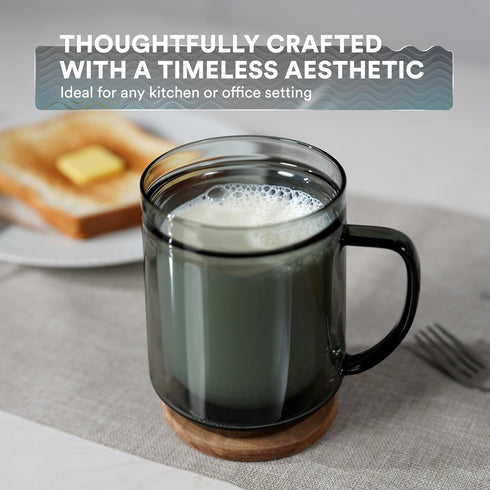 500ml ovalware Double Wall Glass Coffee Mugs, Single Lip Mugs Made of Durable Borosilicate Glass, Insulated Coffee Mug
