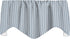 Window Treatments Valance Curtains, Blue Ticking Stripe Kitchen Valances, Short Swag, 53 x 18 Inches