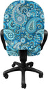 Ambesonne Blue Paisley Office Chair Slipcover, Folk Ornament Flower Like Elements Buta Motifs Illustration Print