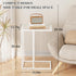 Easy Paws Small C Shaped Table for Sofa,Glass Couch Sofa Tray Snack Table for Living Room, Bedroom,TV Tray Table