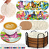Reallnaive 45 Pcs Butterfly Wooden Coasters Painting Kit, 4 Inch Paint Your Own