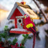AUEAR 17.7 Inch Red Lifelike Artificial Birds, Feathered Fake Parrot Decor Model for Craft Decoration