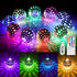 OMIKA 24 Colors Changing Globe String Light, 13ft 40 Silver Metal Balls LED Fairy Lights with Remote Timer for Diwali