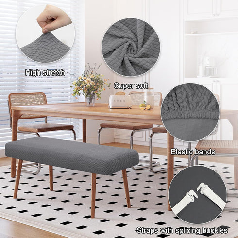 Stretch Bench Covers, Bench Cushions Covers, Printed Seat Protector, Washable Slipcover, Rectangle Cover for Dining