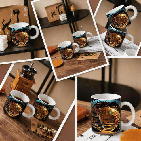 SavgU Mug,3D 11oz Library Bookshelf Book Mug Ceramic Coffee Mug,- Gifts for Book Lovers Readers Librarians Book Club