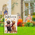 Welcome Fall Dog Garden Flag, 12x18 Inch Double Sided for Outside Thanksgiving, Small Flag for Labrador Golden Retriever