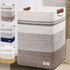 Tall Woven Rope Laundry Hamper - Clothes Basket with Leather Handles, 17.8" X 13.8" X 22", Blanket Storage Basket in