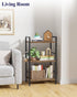 3-Tier (16.5"11.0"28.1") Kitsure Book Shelf - Wood & Metal Bookshelf with Handle & Adjustable Feet, Lightweight