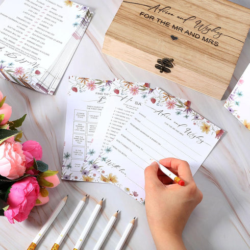 Set 50 20 Silipull Bridal Shower Games for Guests Includes Bingo, He Said She Said, Scramble, Would She Rather, Advice