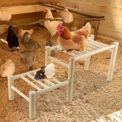 Vehomy Natural Wood Chicken Perch - Adjustable Roosting Ladder for Poultry