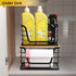 2 Pack Countertop ALOCEO Storage Stackable Kitchen Laundry Organizers with Bamboo Top, Large Trash Bag Holder and Small