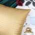 BRAWARM Gold Faux Leather Pillow Covers 12 x 20 Inches, Pack of 2 Crocodile Decorative Lumbar Throw Pillows
