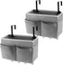 Bedside Storage Organizer, 5 Pockets with 4 Hooks Hanging Storage Bag for Headboards/Bunk Bed, 2 Pack, Grey