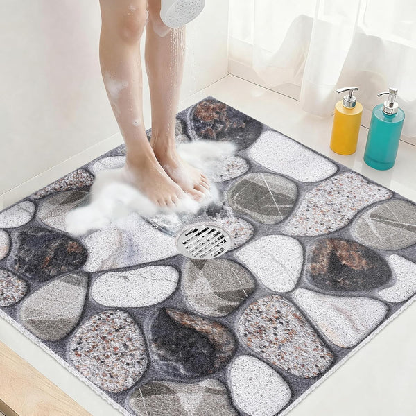 KAZOLEN Square Shower Mat Non Slip: 36x36 Inch Extra Large Shower Mats with