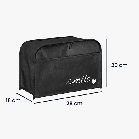 kwmobile Cover for 2 Slice Toaster - Smile Heart White/Black